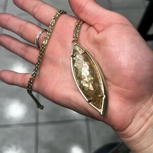 Kendra Scott Crackle Brown Mother of Pearl Milla Adjustable Necklace